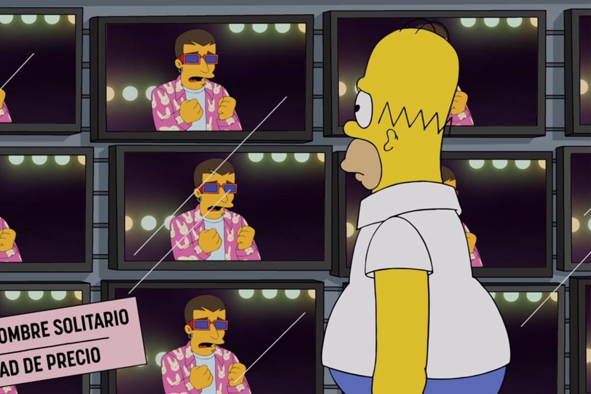 carta más y más Perspicaz Bad Bunny Gets 'The Simpsons' Treatment in New Music Video