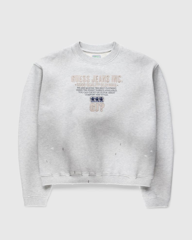 Guess USA – Script Logo Crewneck Sweatshirt Heather Grey