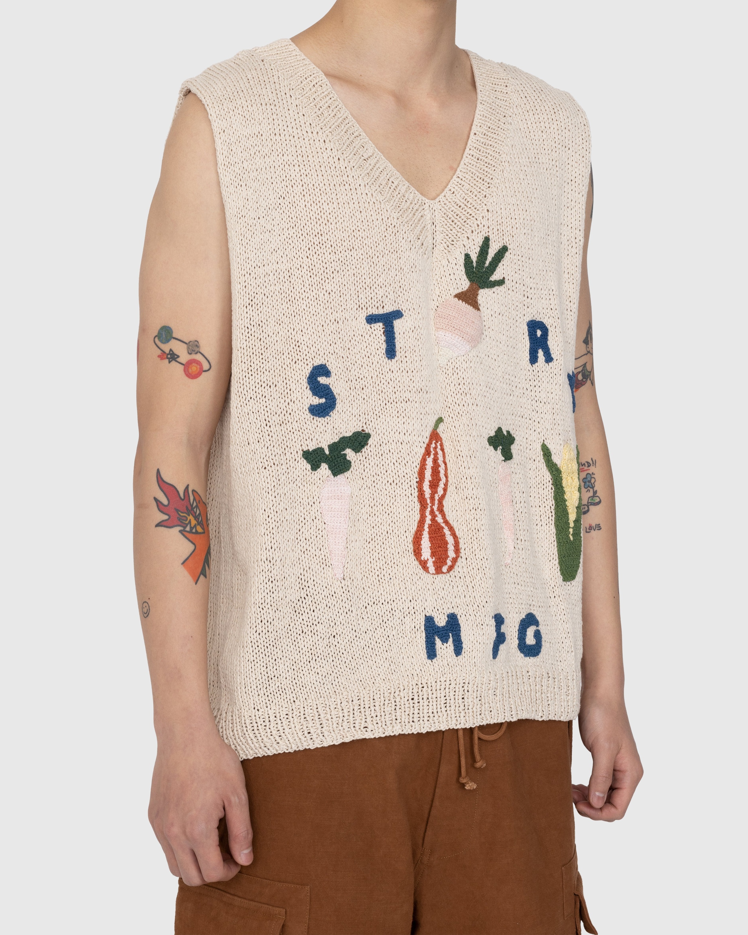Story mfg. – Party Vest Squash White - Knitwear - White - Image 3