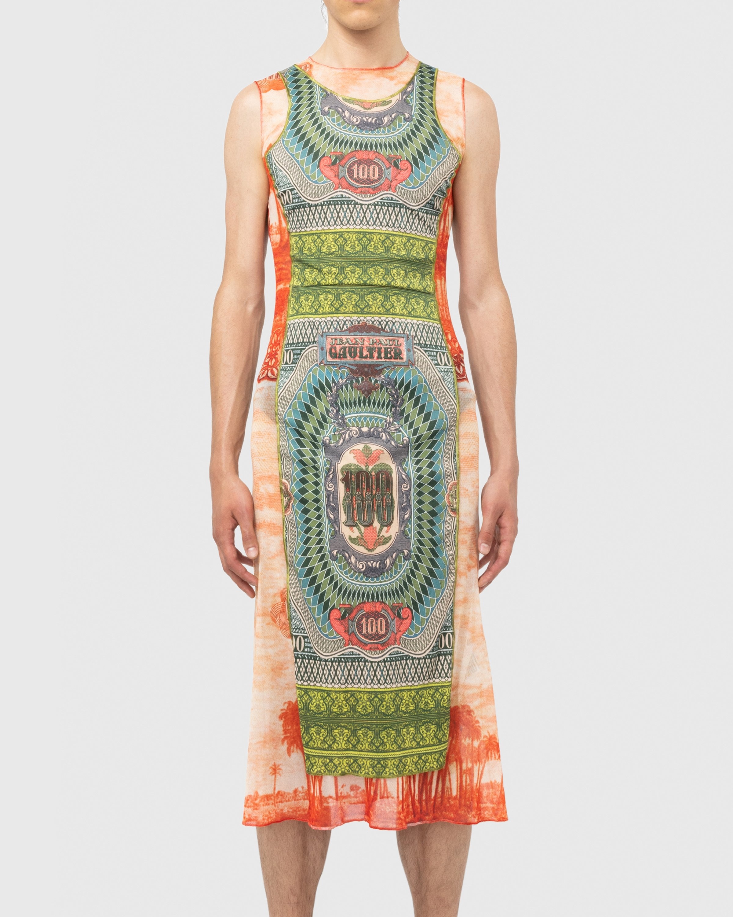 Jean Paul Gaultier – Banknote and Palm Tree Print Dress Multi - Dresses - Green - Image 2
