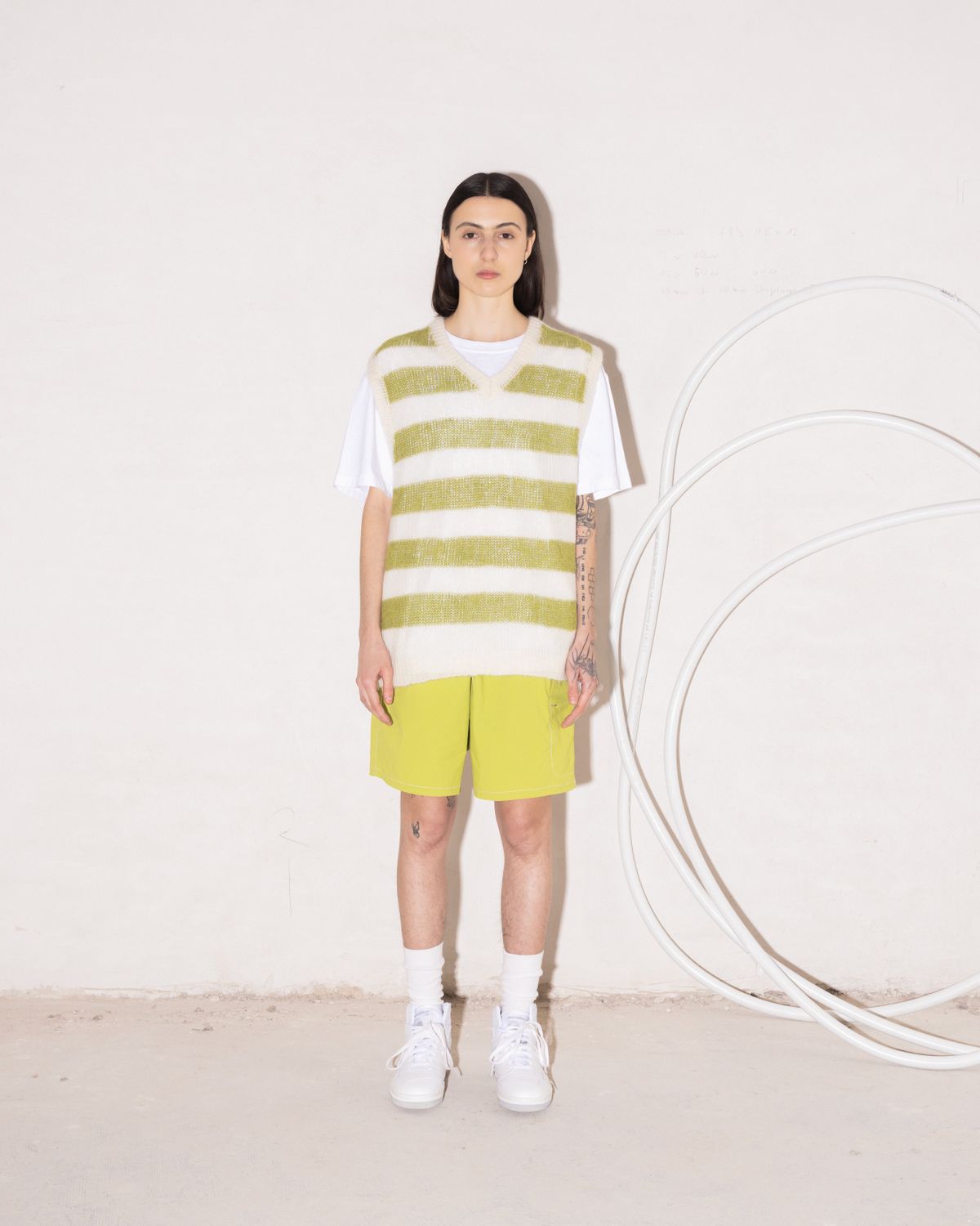 Highsnobiety – Sweater Vest Green/Ivory - Gilets - Multi - Image 6