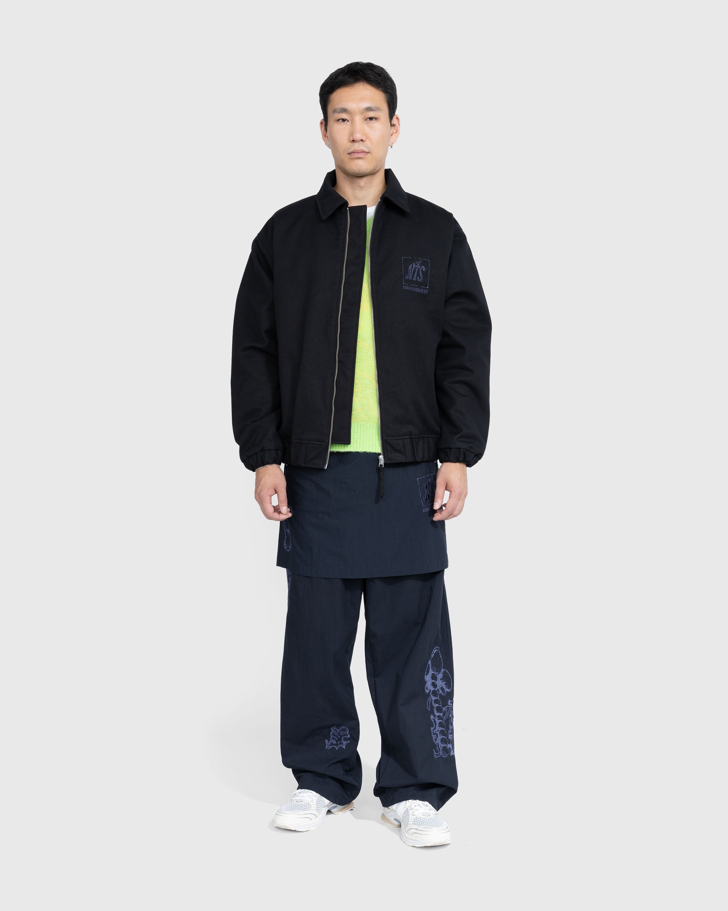 NTS x Highsnobiety – Stonewashed Canvas Bomber Jacket Black - Outerwear - Black - Image 4