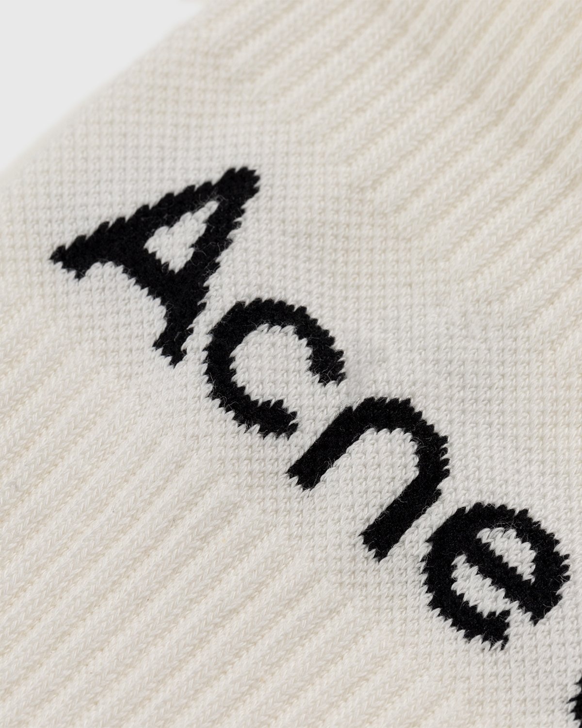 Acne Studios – Ribbed Logo Socks Black/white - Crew - White - Image 3
