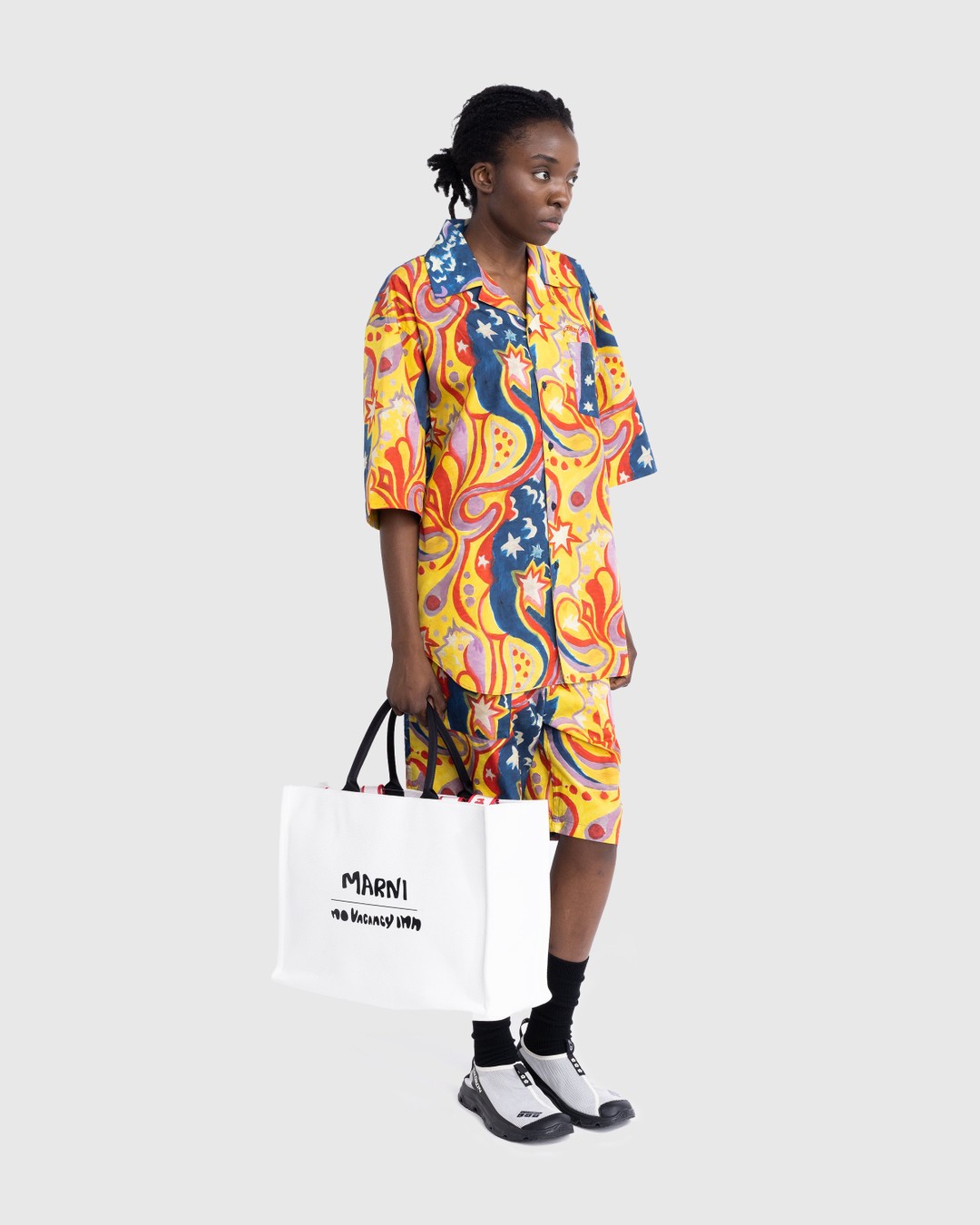 Marni x No Vacancy Inn – Bey Tote Bag Shell/Black - Bags - White - Image 7