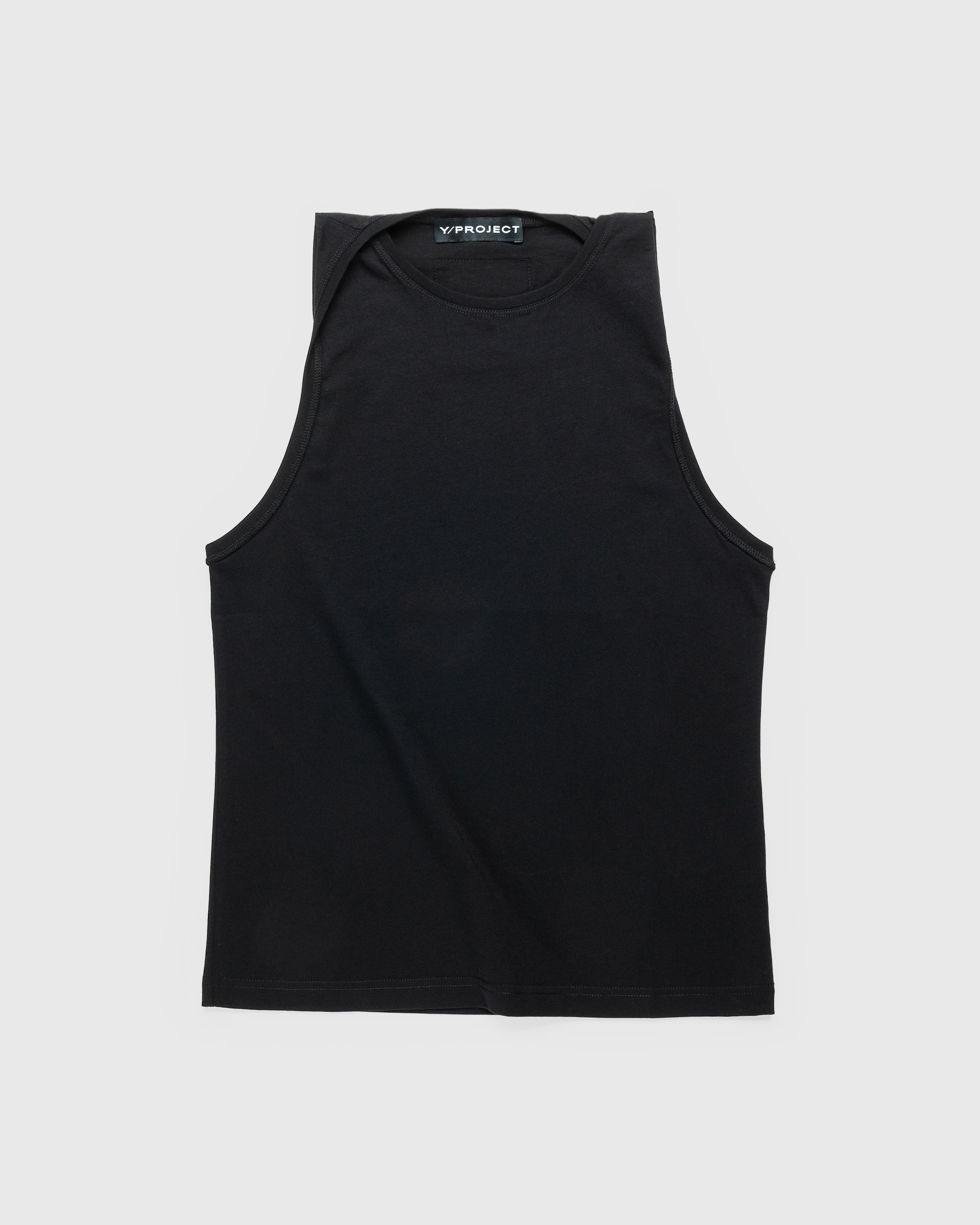 Y/Project – Twisted Shoulder Tank Top Black - Tops - Black - Image 1