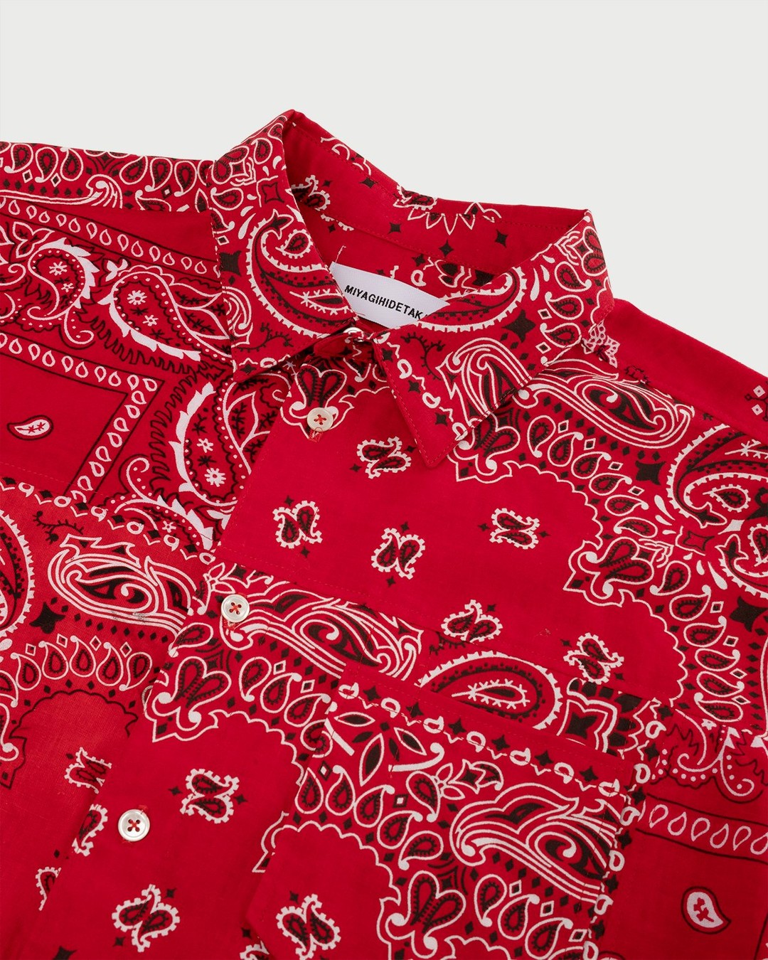 Miyagihidetaka – Bandana Shirt Red - Shirts - Red - Image 2