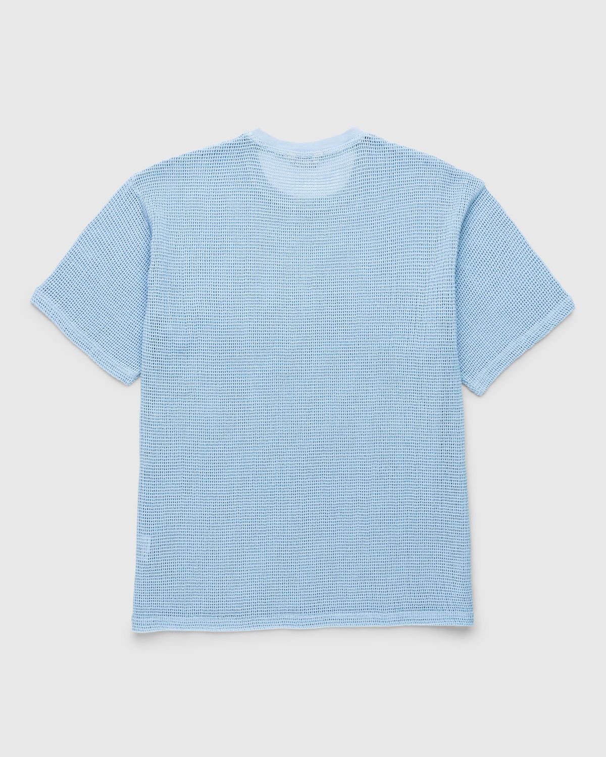 Highsnobiety – Cotton Mesh Knit T-Shirt Blue - T-shirts - Blue - Image 2