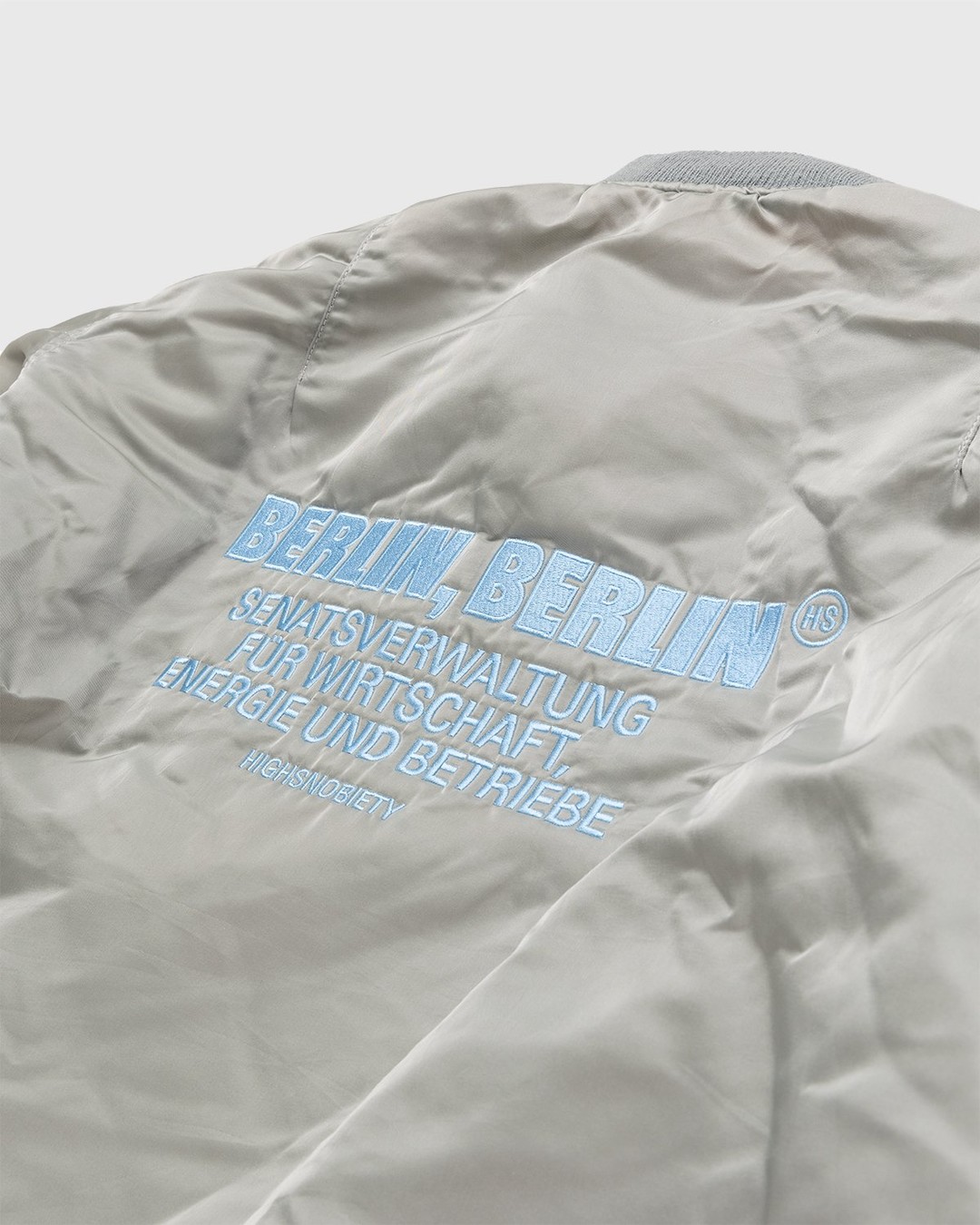 Highsnobiety – Berlin Berlin Embroidered Vintage MA-1 Grey - Outerwear - Grey - Image 3