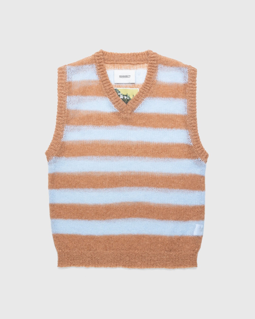 Highsnobiety – Sweater Vest Brown/Light Blue - Knitwear - Multi - Image 1