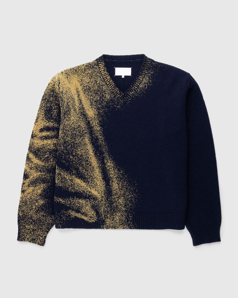 Wool V-Neck Sweater Navy