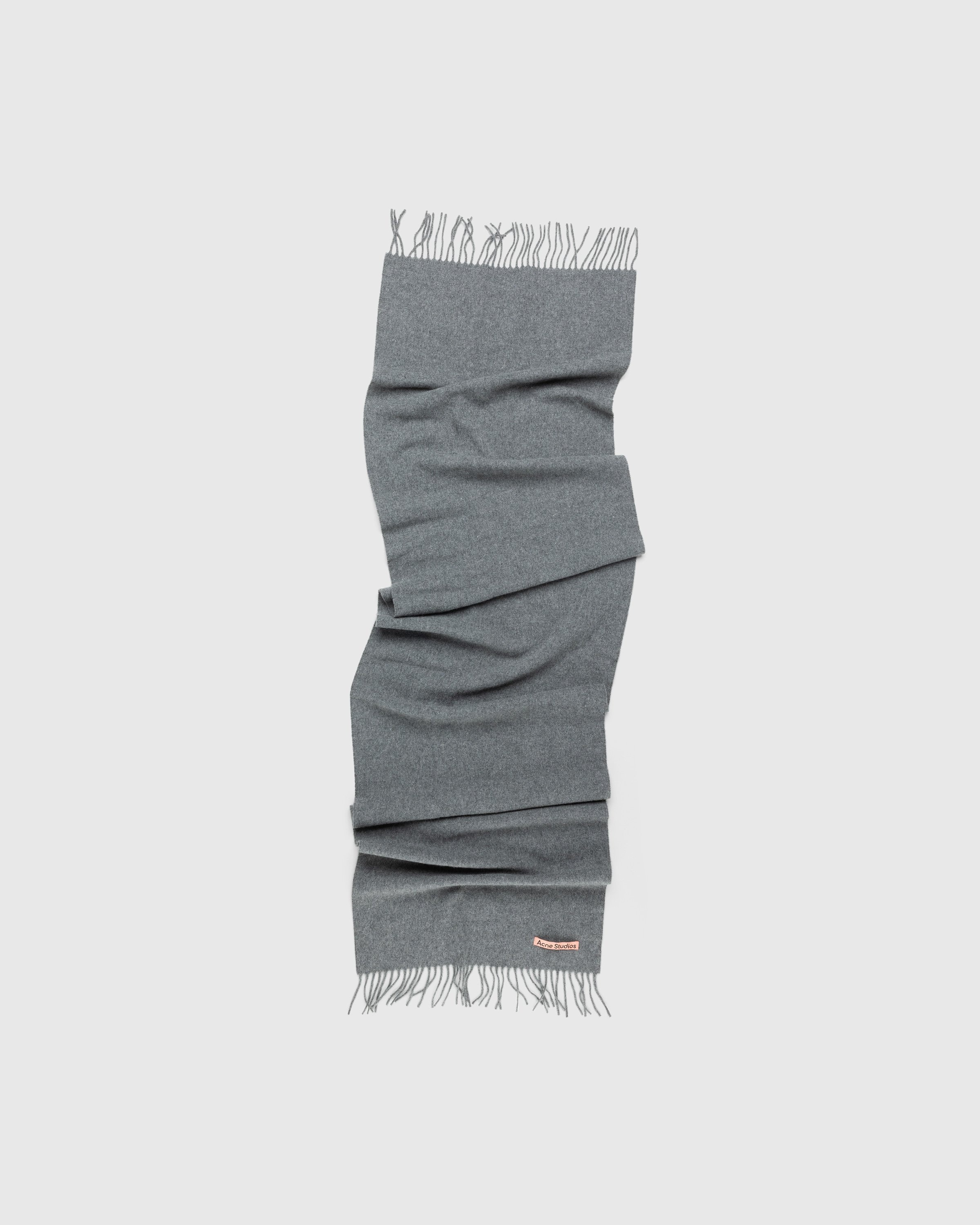 Acne Studios – Wool Fringe Scarf Grey Melange - Scarves - Grey - Image 1