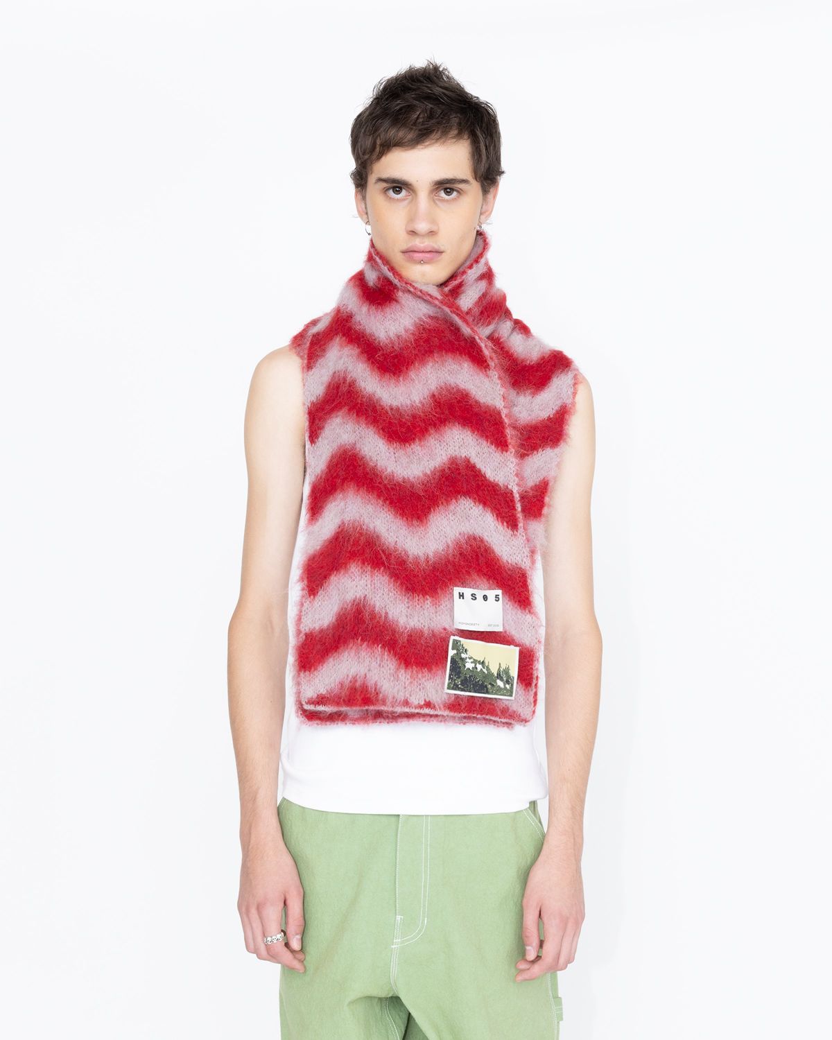Highsnobiety HS05 – Alpaca Fuzzy Scarf Pink/Red - Scarves - Multi - Image 4