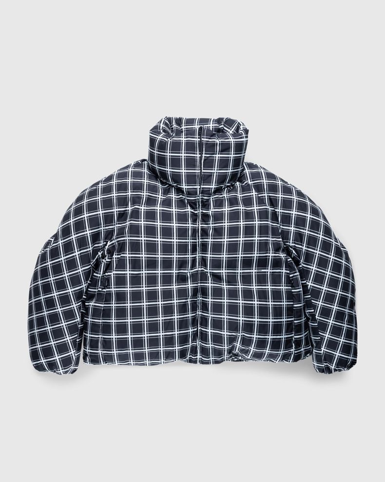 Checked Oversized Down Jacket Black