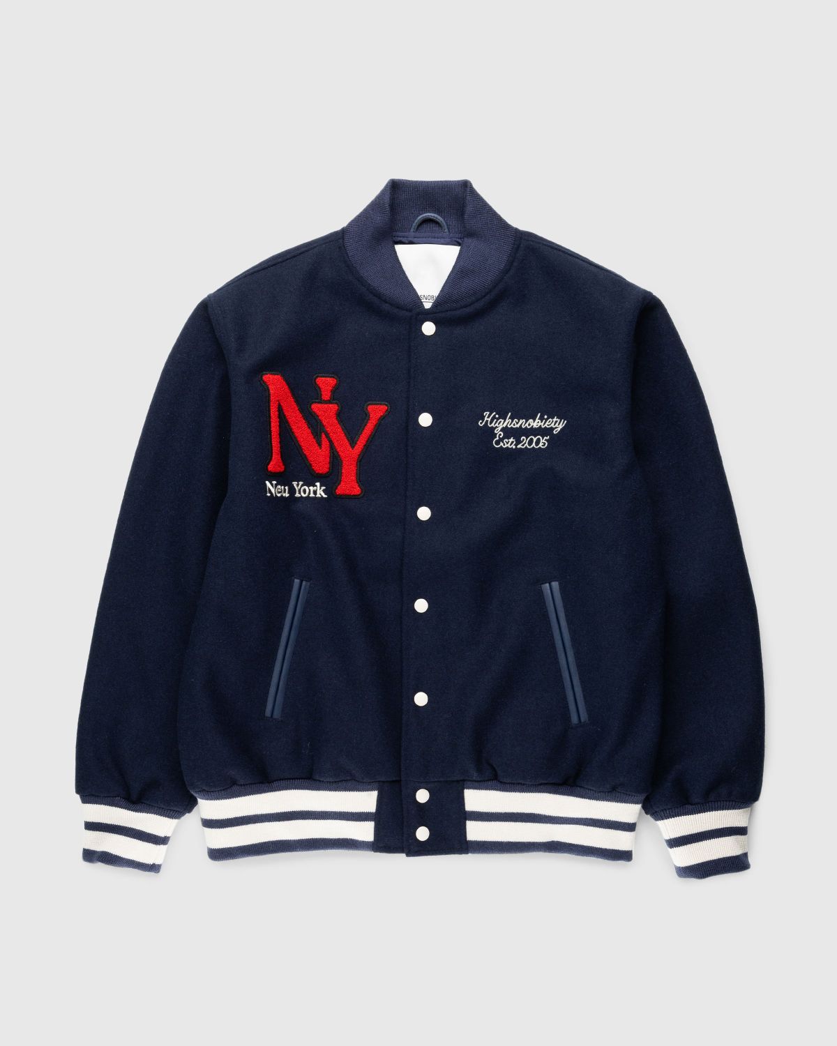 Highsnobiety – Neu York Varsity Jacket - Outerwear - Blue - Image 2