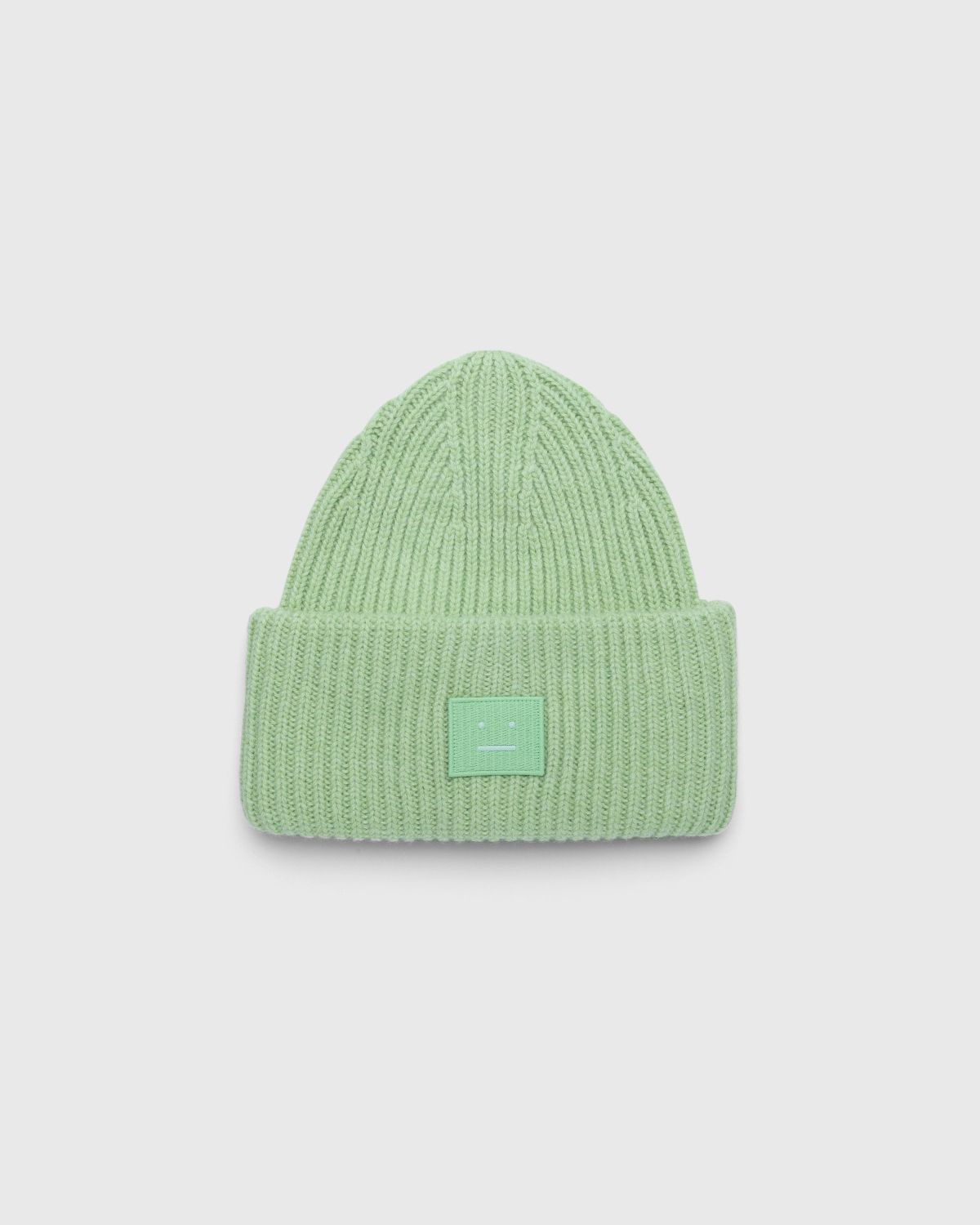 Acne Studios – Knit Face Patch Beanie Pale Green - Beanies - Green - Image 1