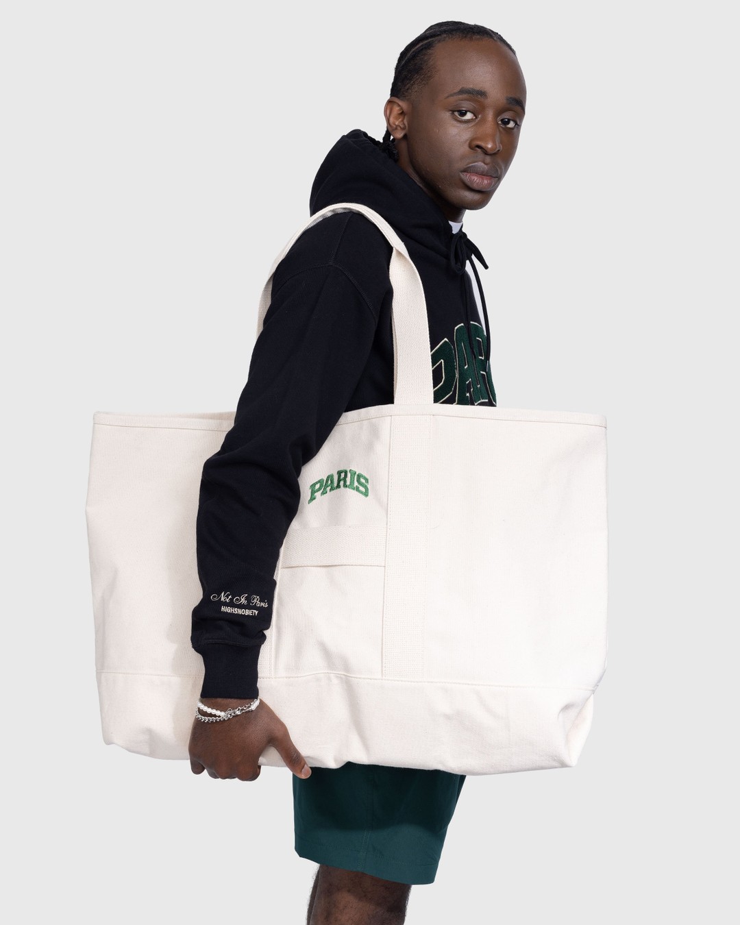 Highsnobiety – Not in Paris 5 XL Canvas Tote Bag - Bags - Beige - Image 6