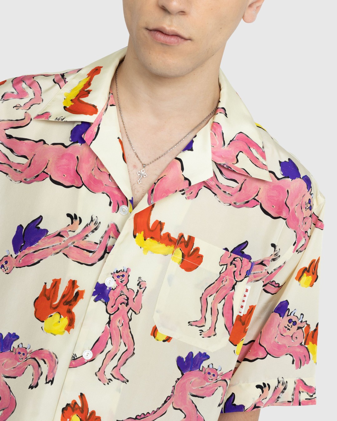 Marni – Printed Silk Button-Up Shirt Multi - Shirts - Multi - Image 4