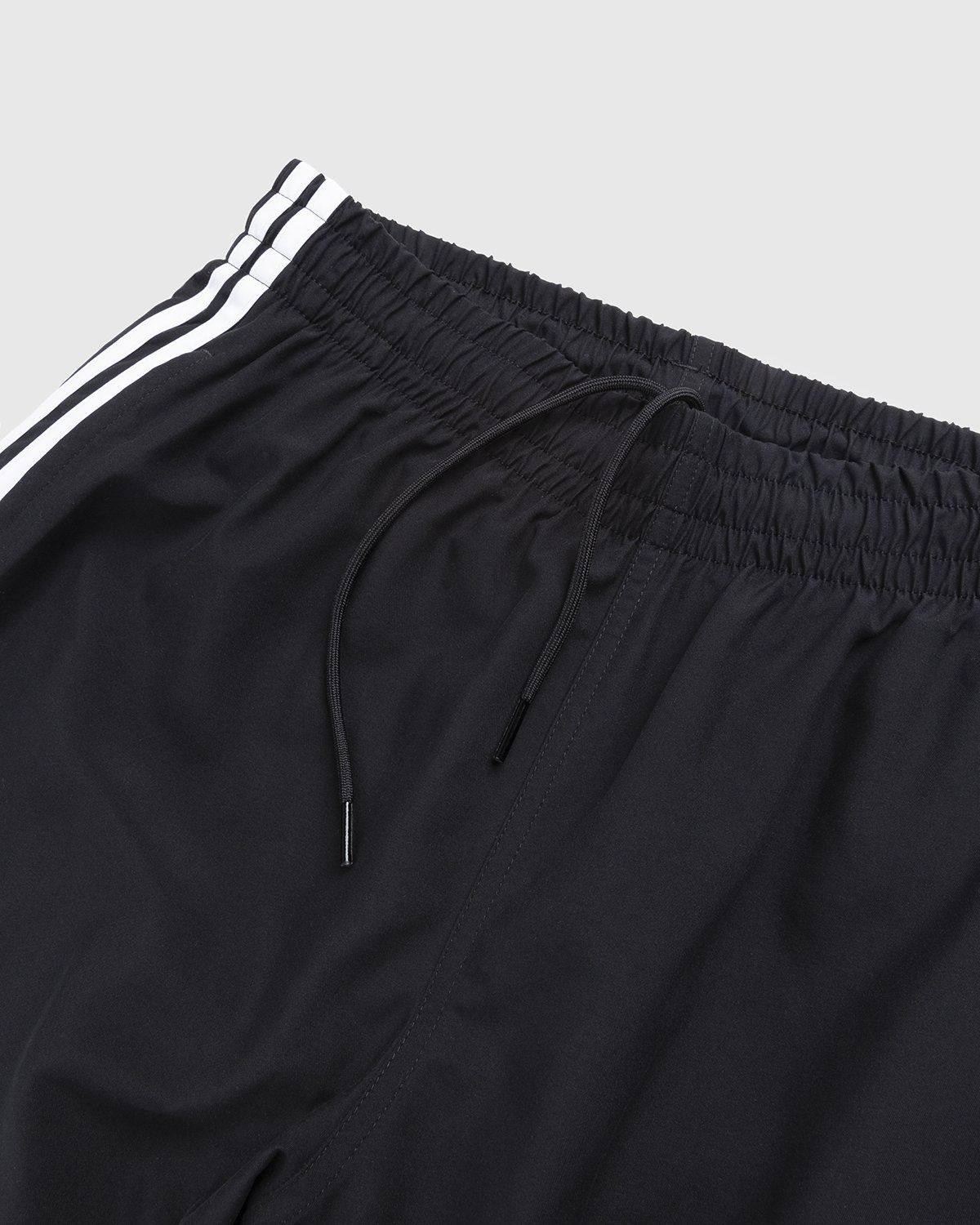 adidas Swim 3 stripes swim shorts in black and white