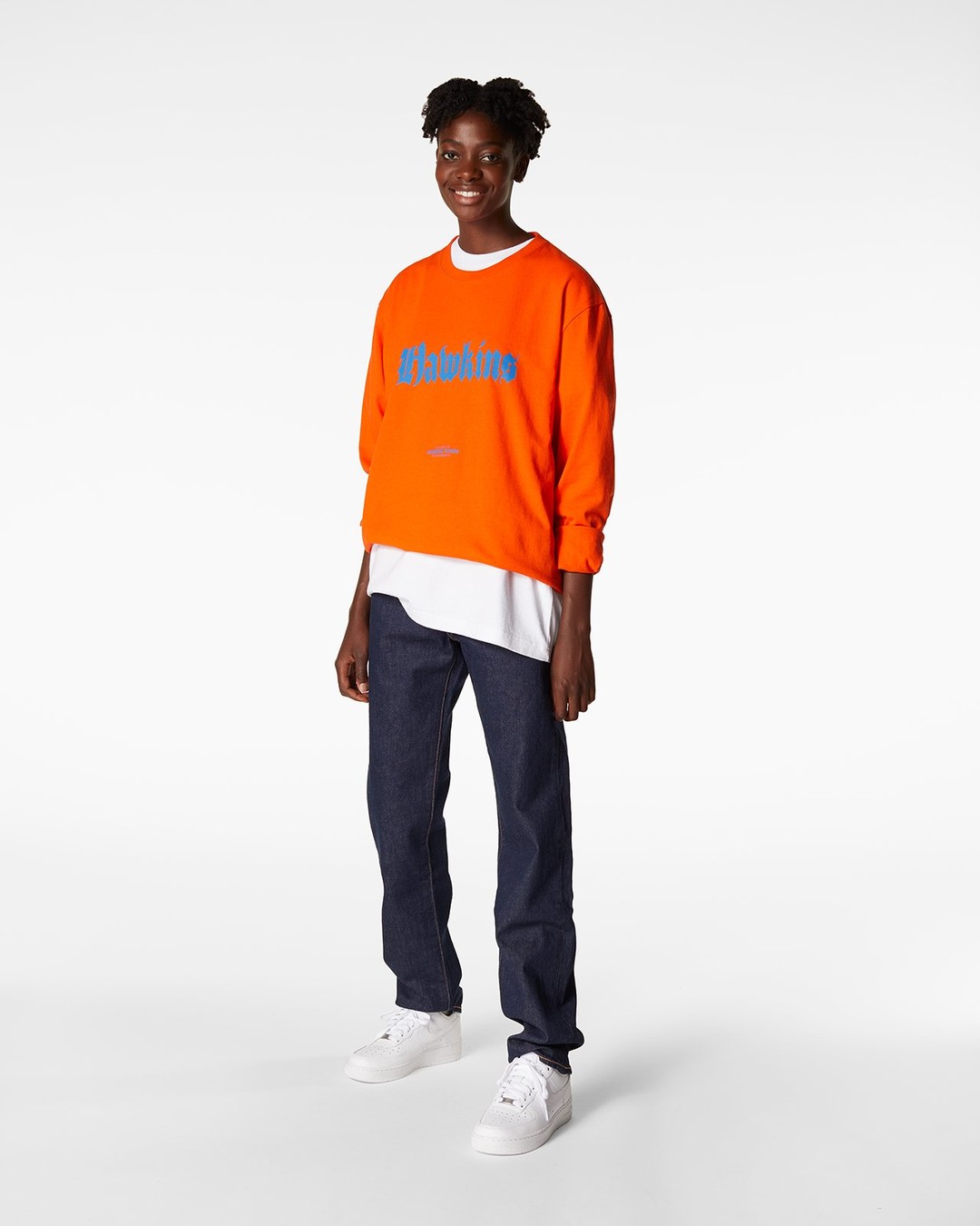 Highsnobiety – Stranger Things Hawkins Lonsleeve Orange - T-shirts - Red - Image 5