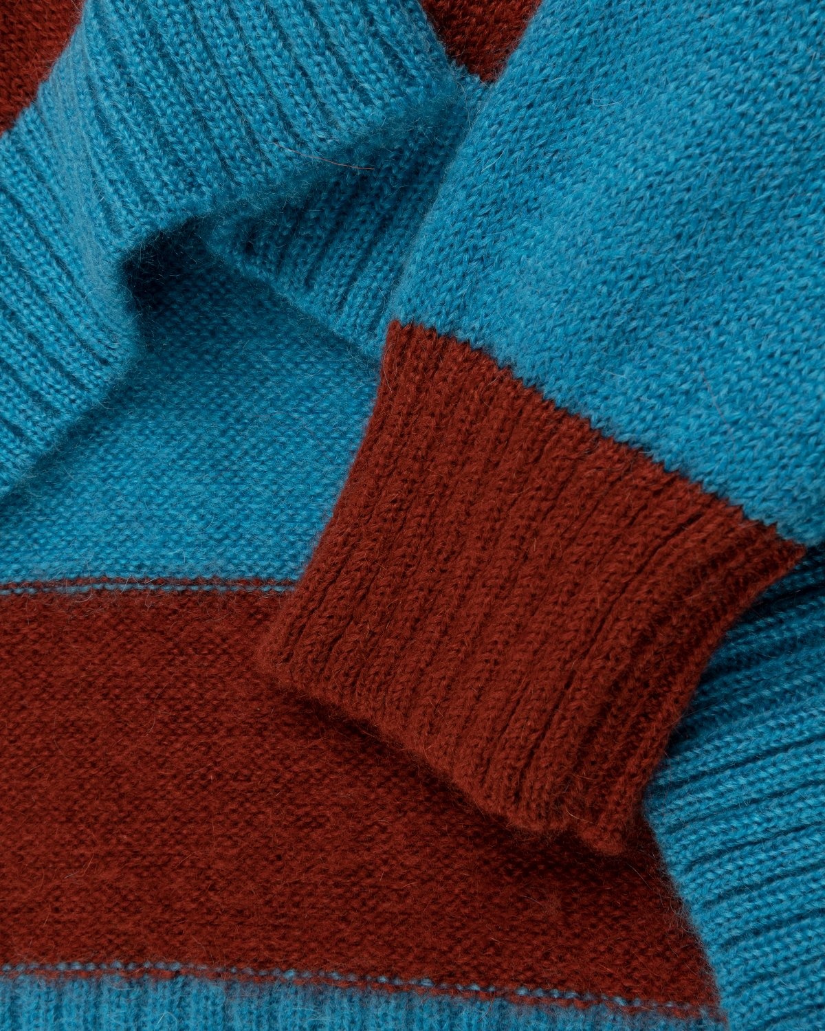 J.W. Anderson – Striped Patch Pocket Crewneck Jumper Blue/Pecan - Knitwear - Multi - Image 5