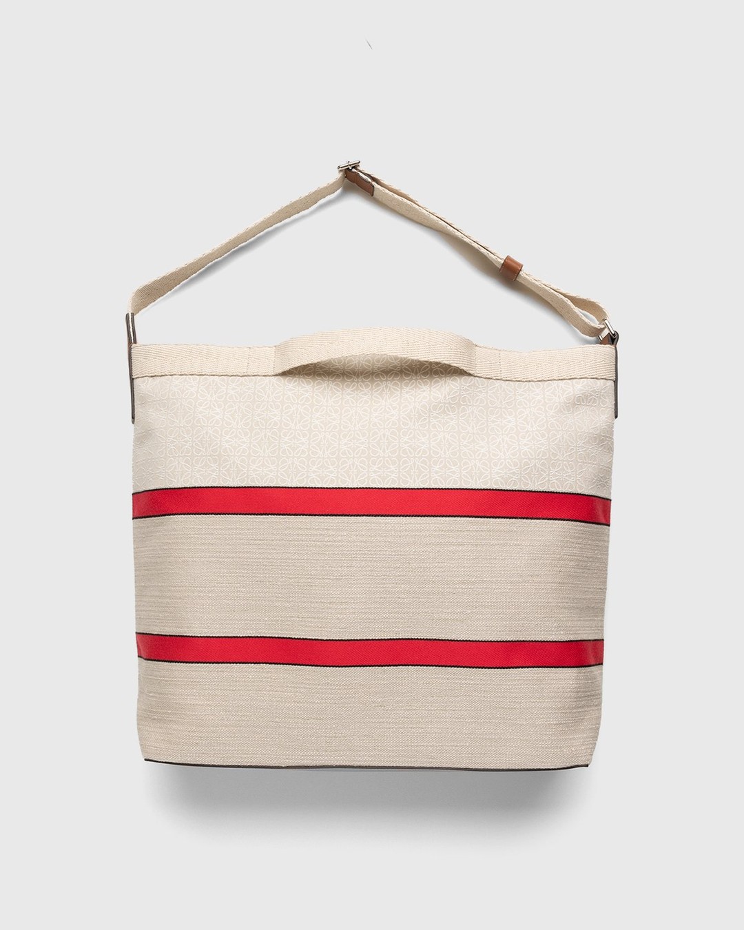 Loewe Women Gate Bucket Handle Bag in Anagram Linen and Calfskin