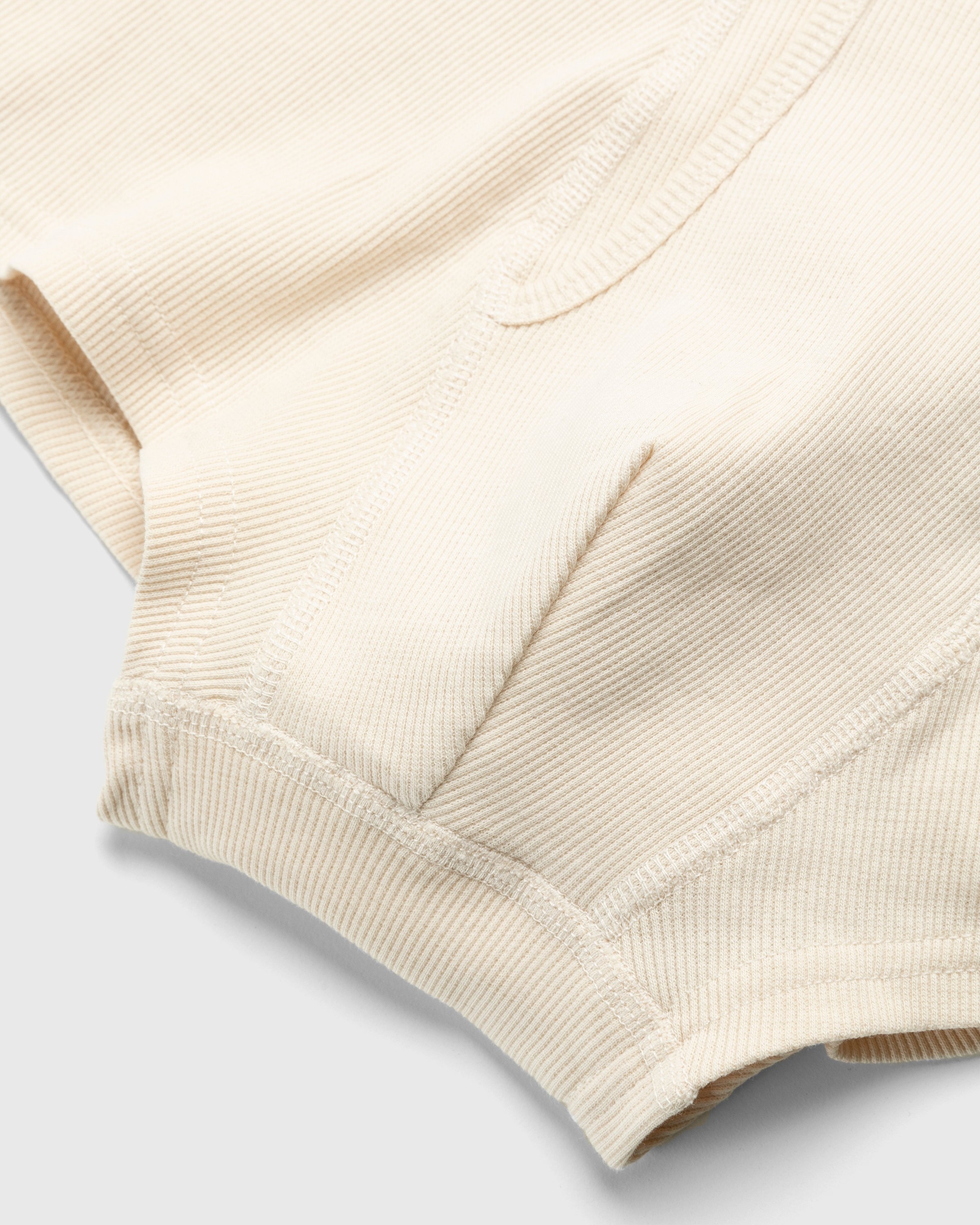 Marine Serre – Organic Cotton Ribbed Boxers Beige - Underwear - Beige - Image 4