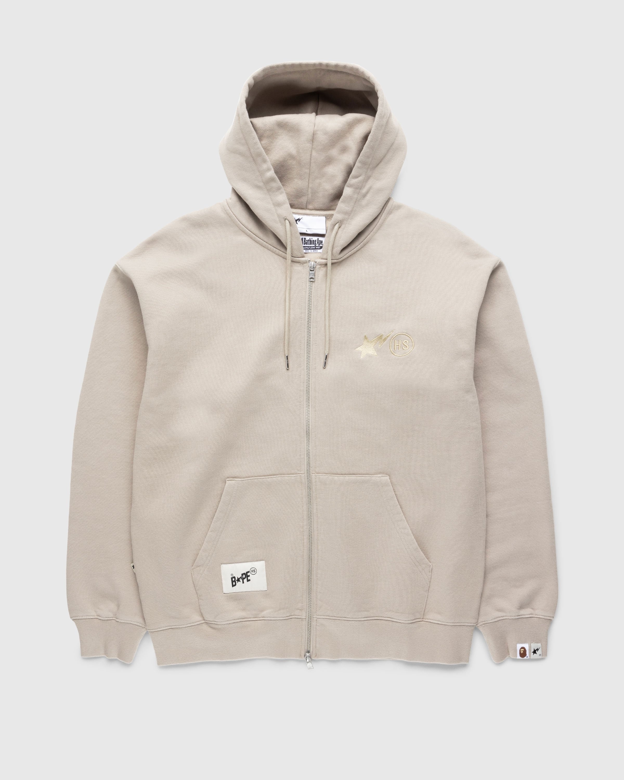 BAPE x Highsnobiety – Heavy Washed Zip Hoodie Beige - Sweats - Beige - Image 1