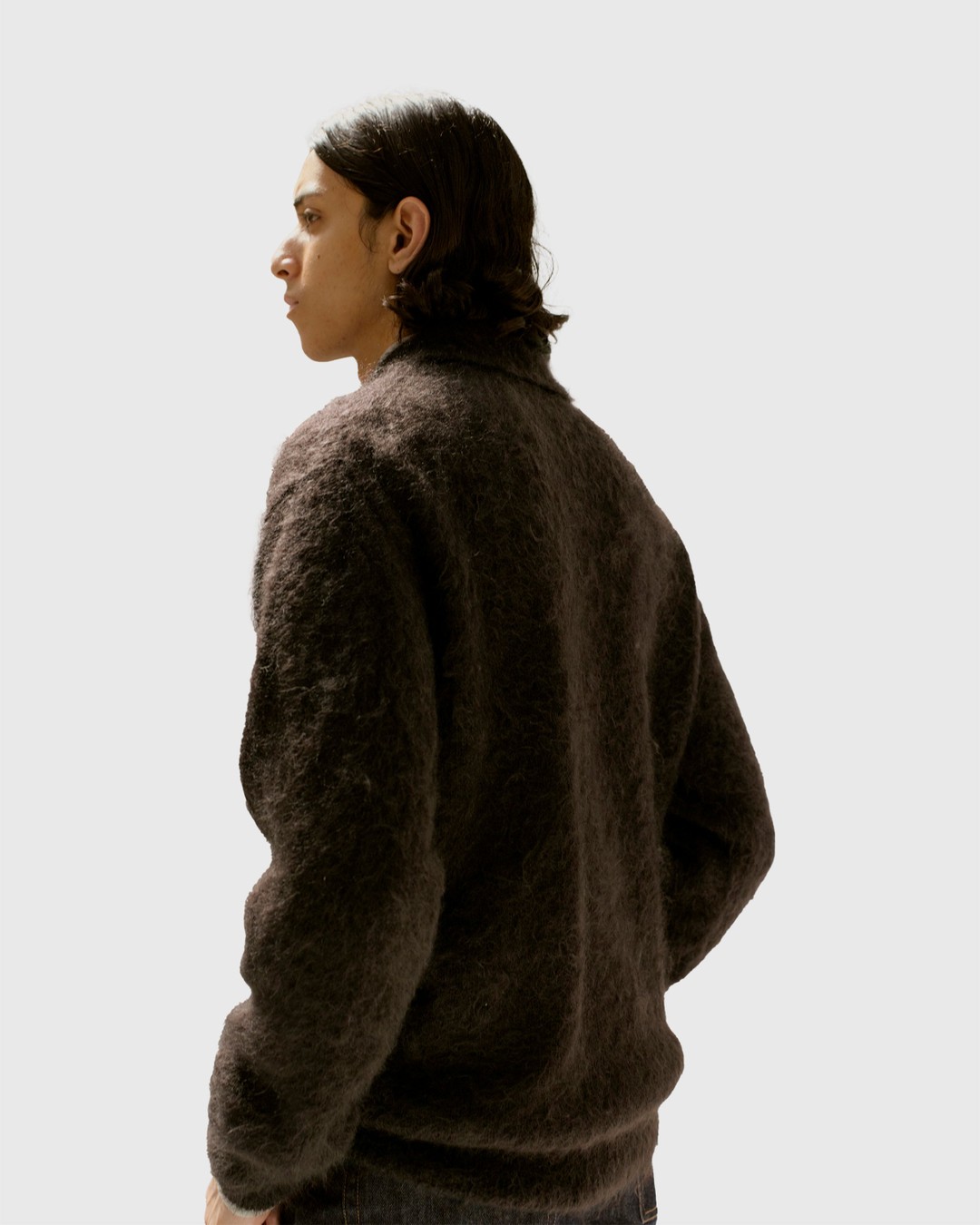 Auralee – Brushed Super Kid Mohair Knit Dark Brown   Highsnobiety Shop