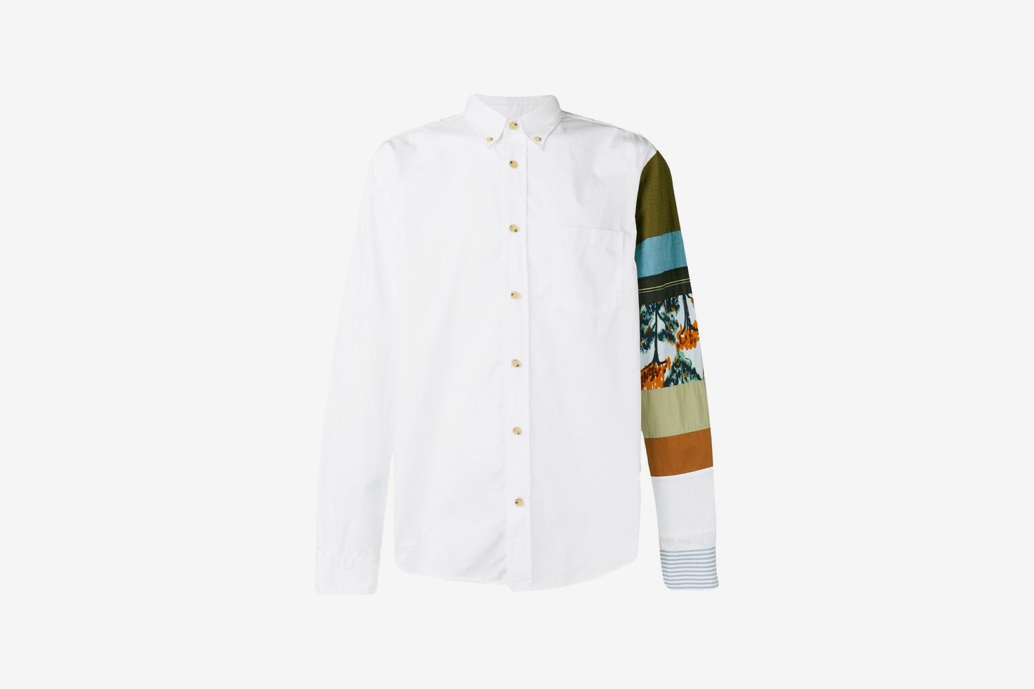 Multi Fabric Sleeve Shirt