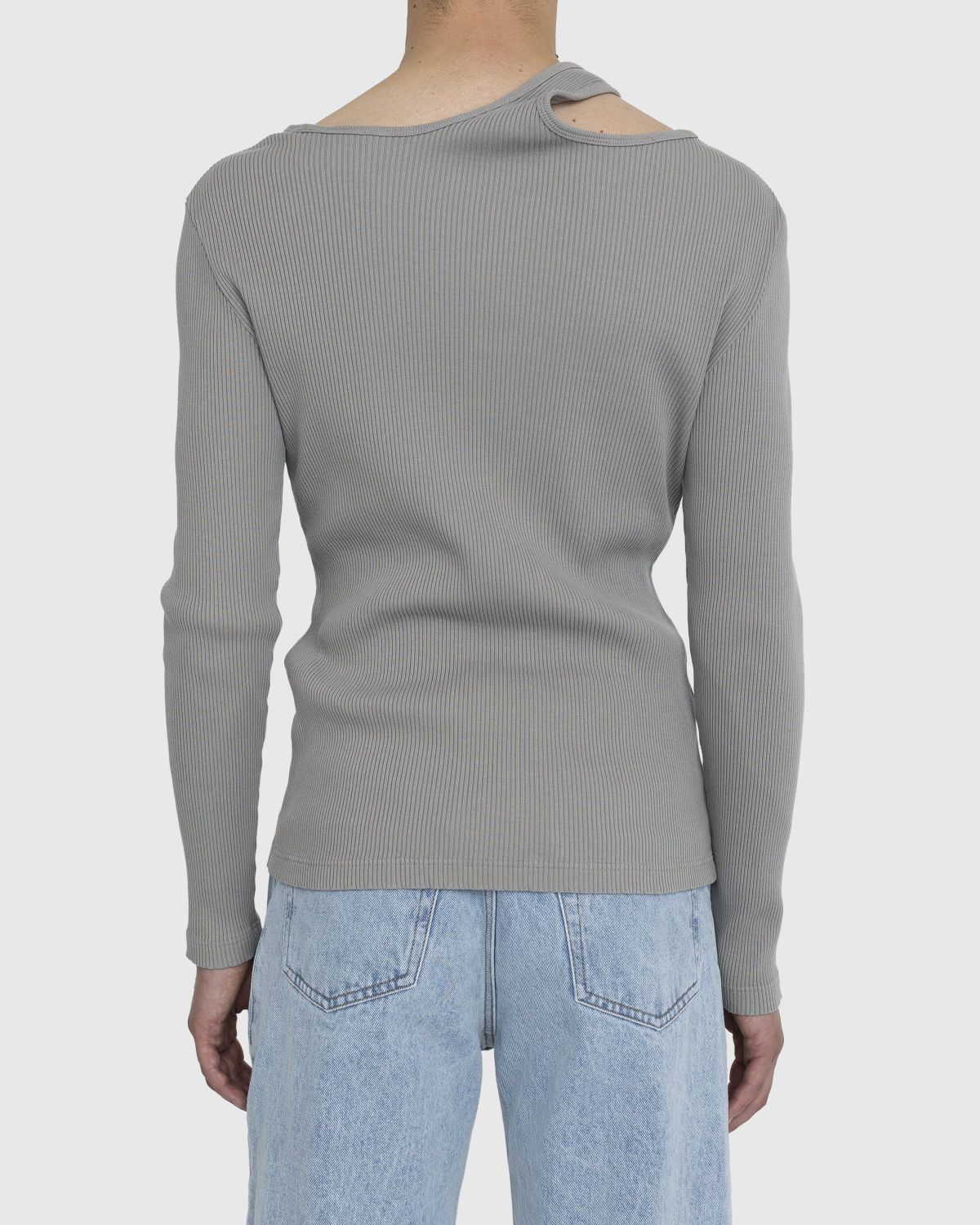 Y/Project – Classic Double Collar T-Shirt Taupe - Longsleeves - Grey - Image 4