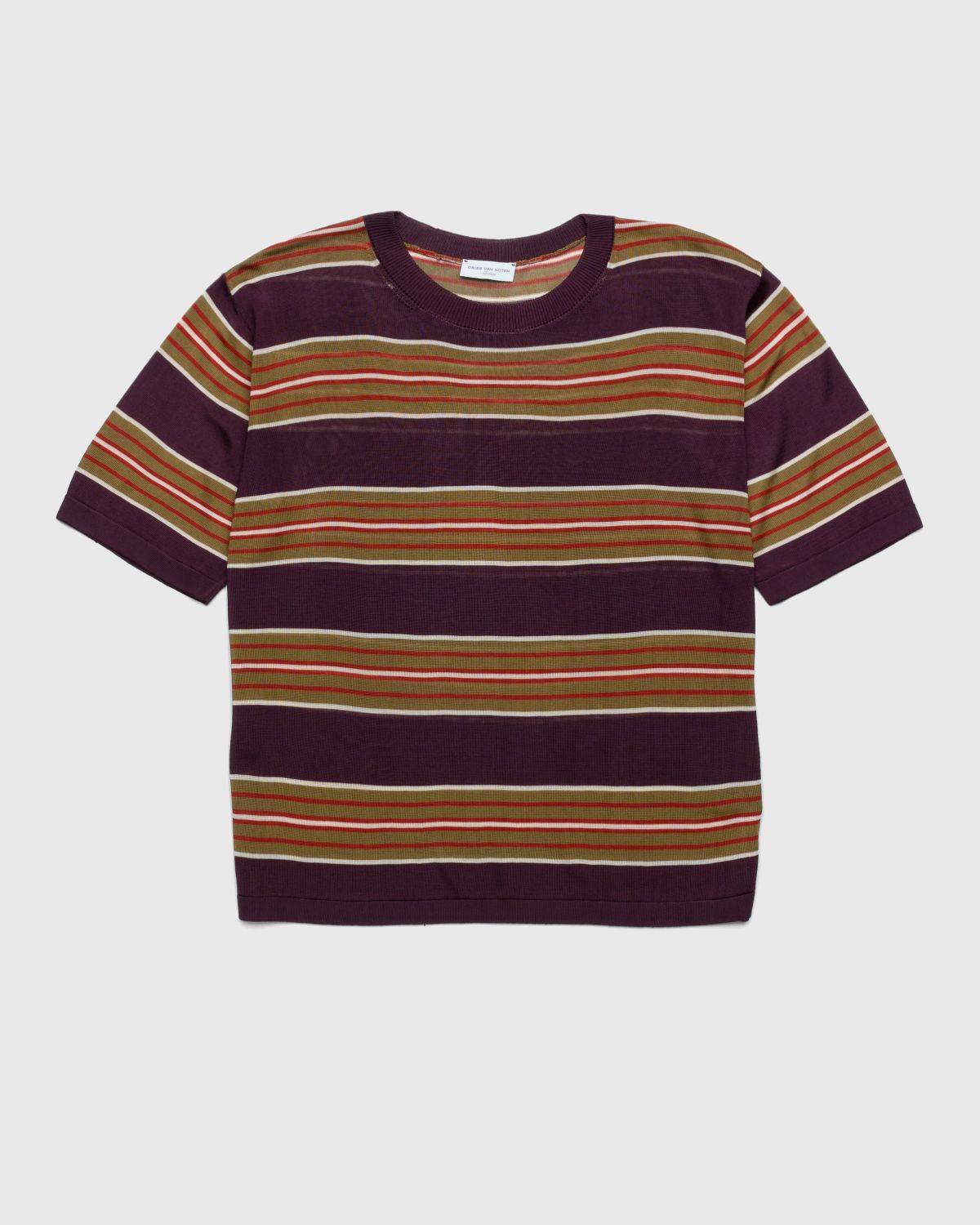 Dries van Noten – Mias Knit T-Shirt Burgundy - T-Shirts - Red - Image 1
