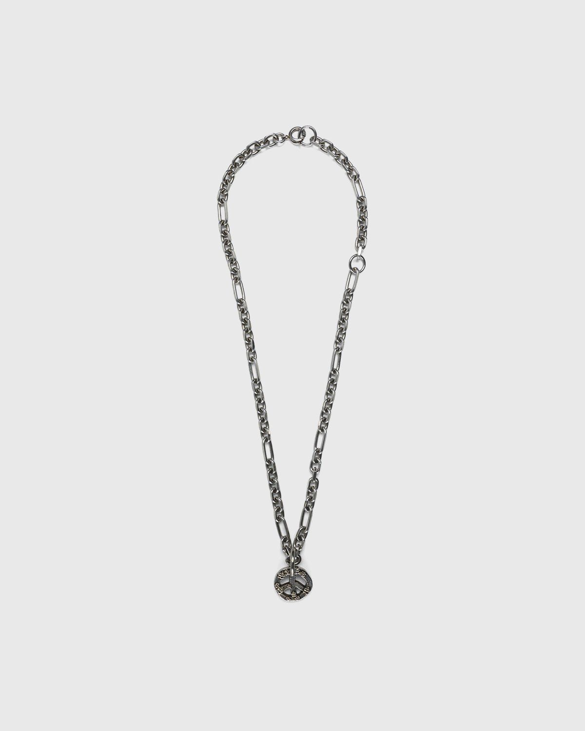 Acne Studios – Peace Sign Necklace Antique Silver - Image 1