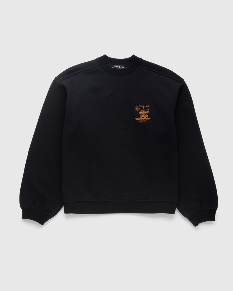 Paris' Best Embroidered Sweatshirt Black