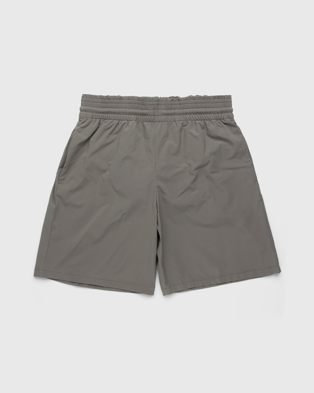 Acne Studios Embroidered Swim Shorts Mud Grey Highsnobiety Shop