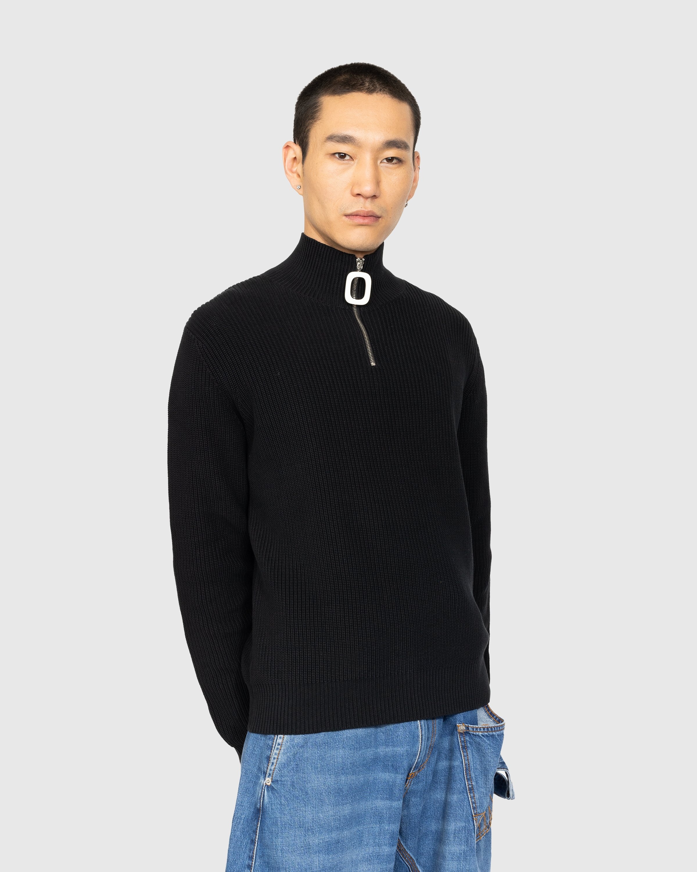 J.W. Anderson – Half Zip Jumper Black - Knitwear - Black - Image 2