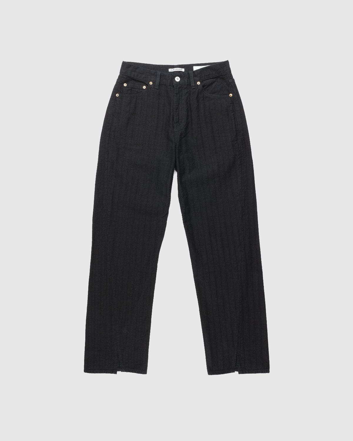 Our Legacy – Sabot Cut Overdyed HBT Stripe Black - Pants - Black - Image 1