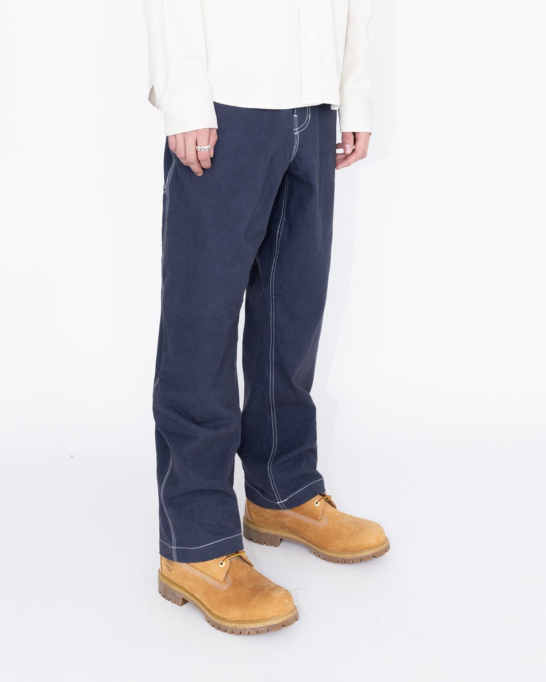 Highsnobiety HS05 – Sun Dried Canvas Carpenter Pants Navy - Pants - Blue - Image 3