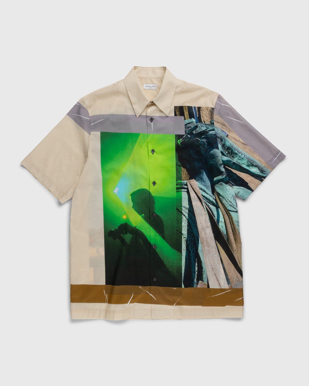 Dries Van Noten Beige Spread Collar Polo