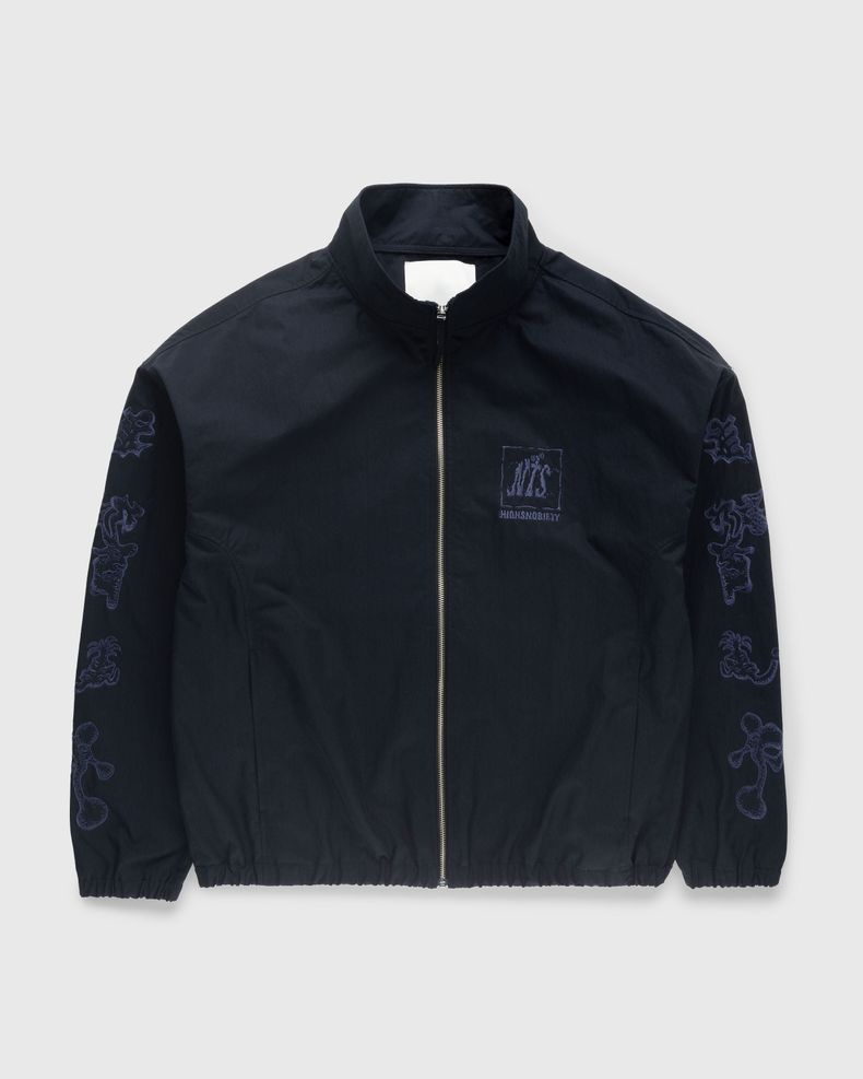 Brushed Nylon Track Jacket Navy