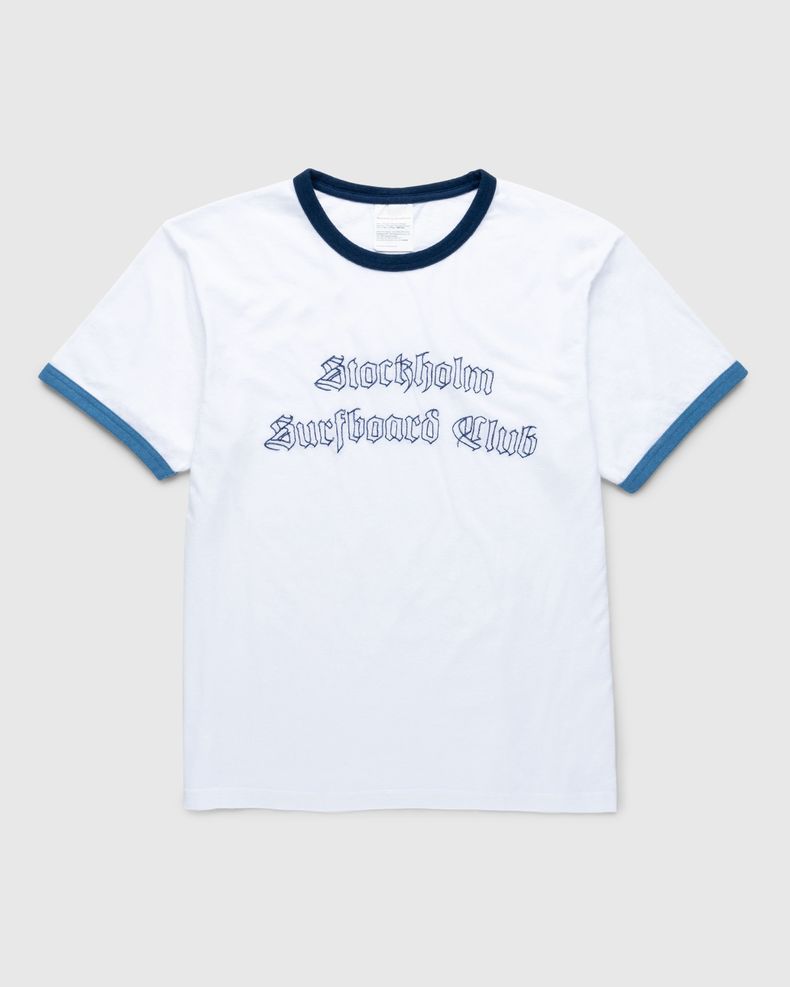 Stockholm Surfboard Club – Ringer T-Shirt White
