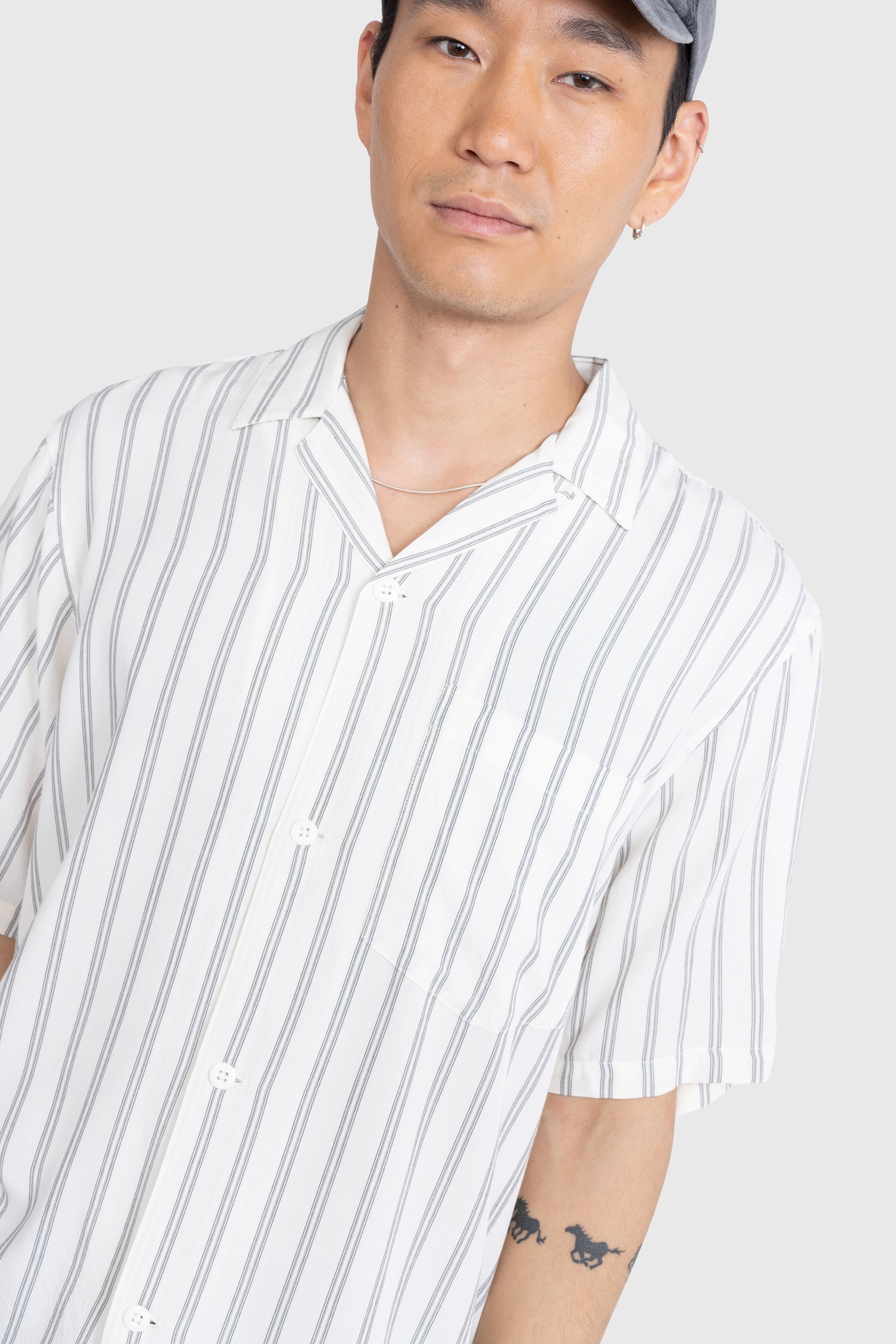 Carhartt WIP – Reyes Stripe Shirt Wax - Shirts - Beige - Image 4