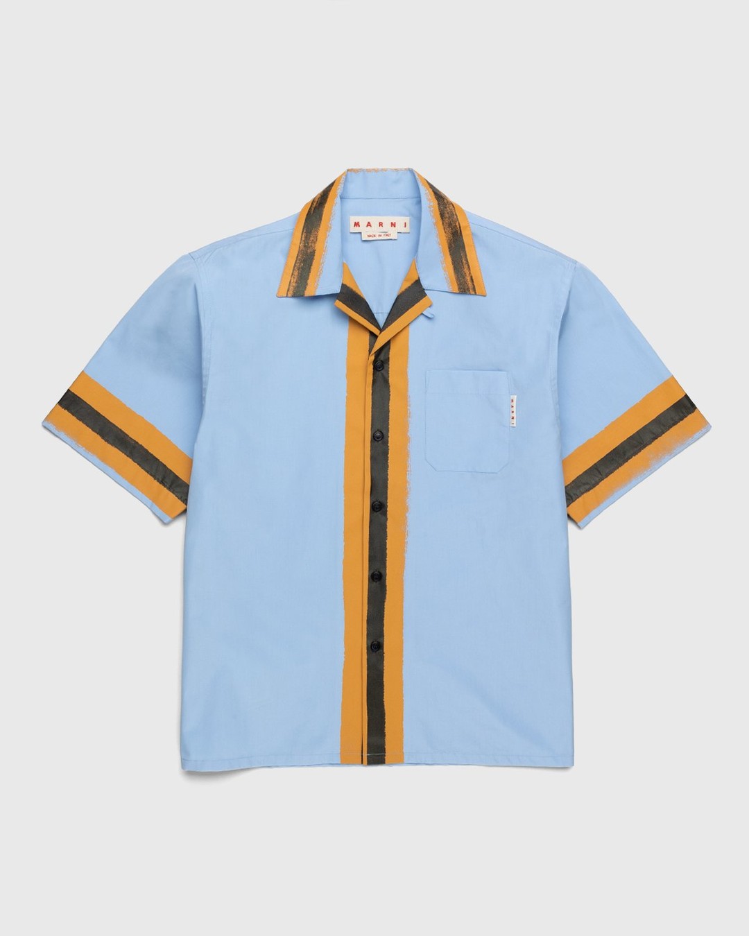 Marni – Nostalgia Stripe Poplin Shirt Lake Blue - Shortsleeve Shirts - Blue - Image 1