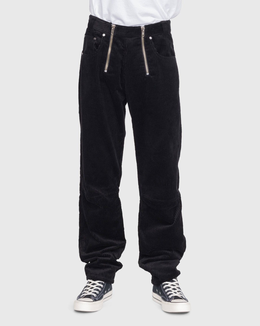 GmbH – Bekir Cargo Trousers With Double Zips Black Corduroy - Pants - Black - Image 2