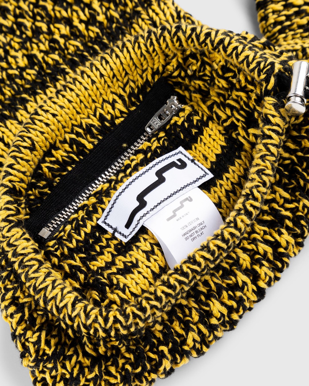 SSU – Mesh Stitch Knitted Bag Black/Yellow - Shoulder Bags - Black - Image 4
