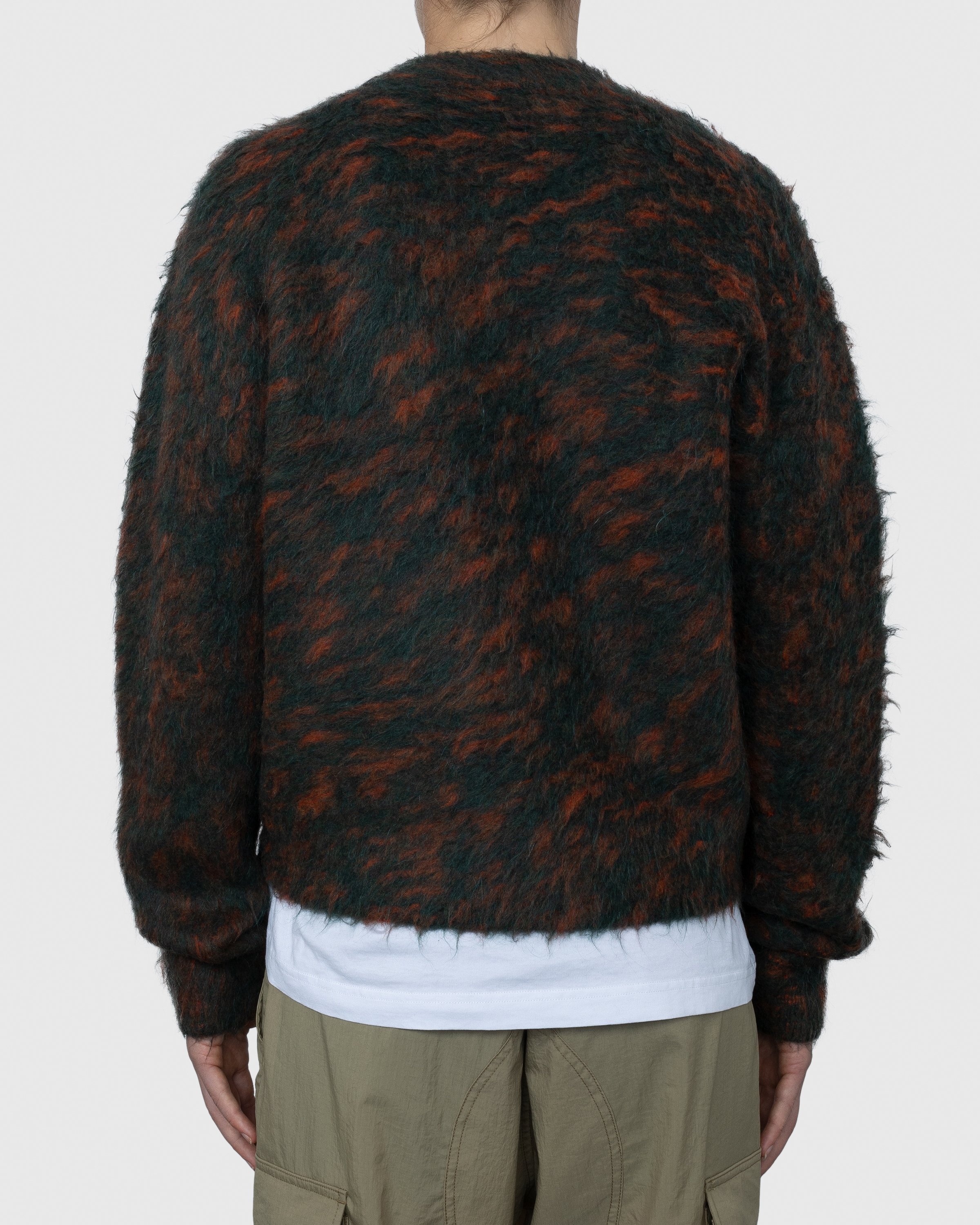 Acne Studios – Hairy Zippered Cardigan Forest Green/Orange - Knitwear - Green - Image 4
