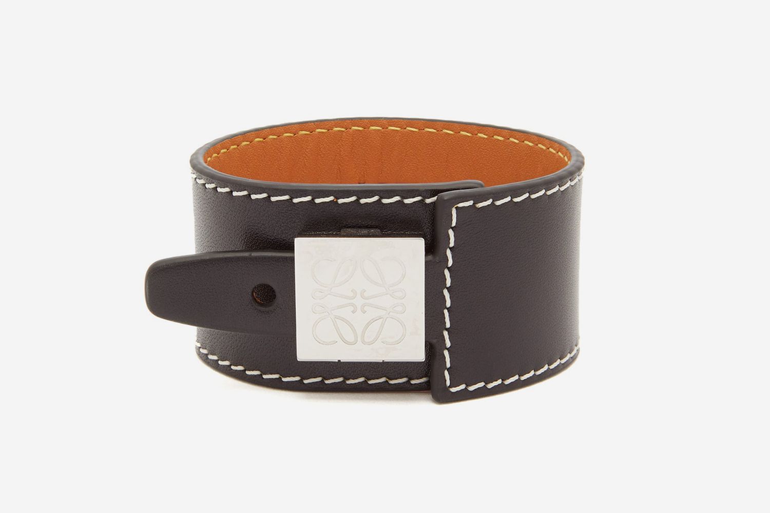 Logo-Engraved Leather Bracelet