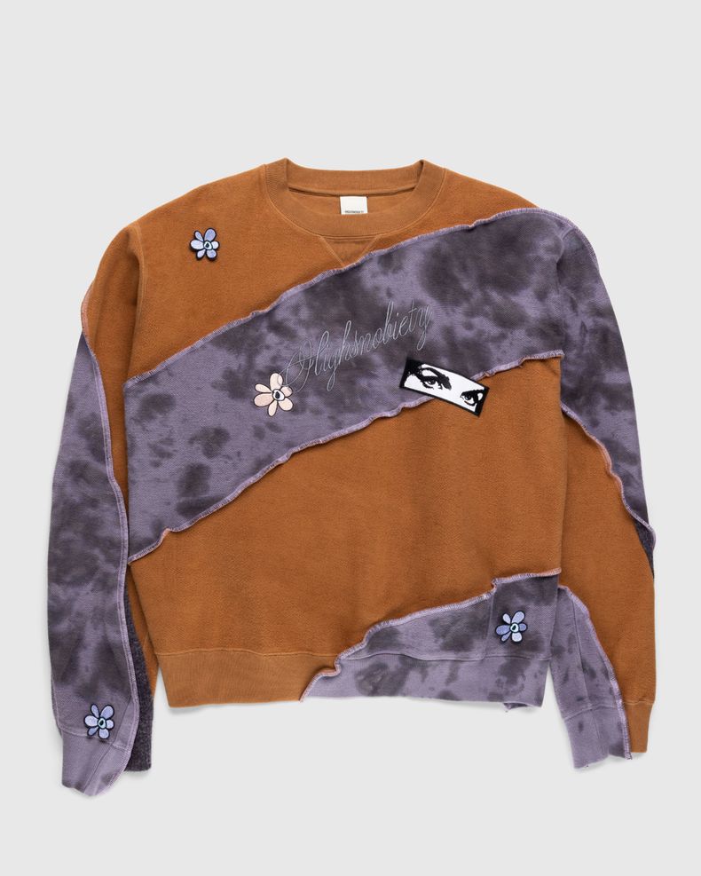 Spiral Upcycle Crewneck Sweat Grey/Brown