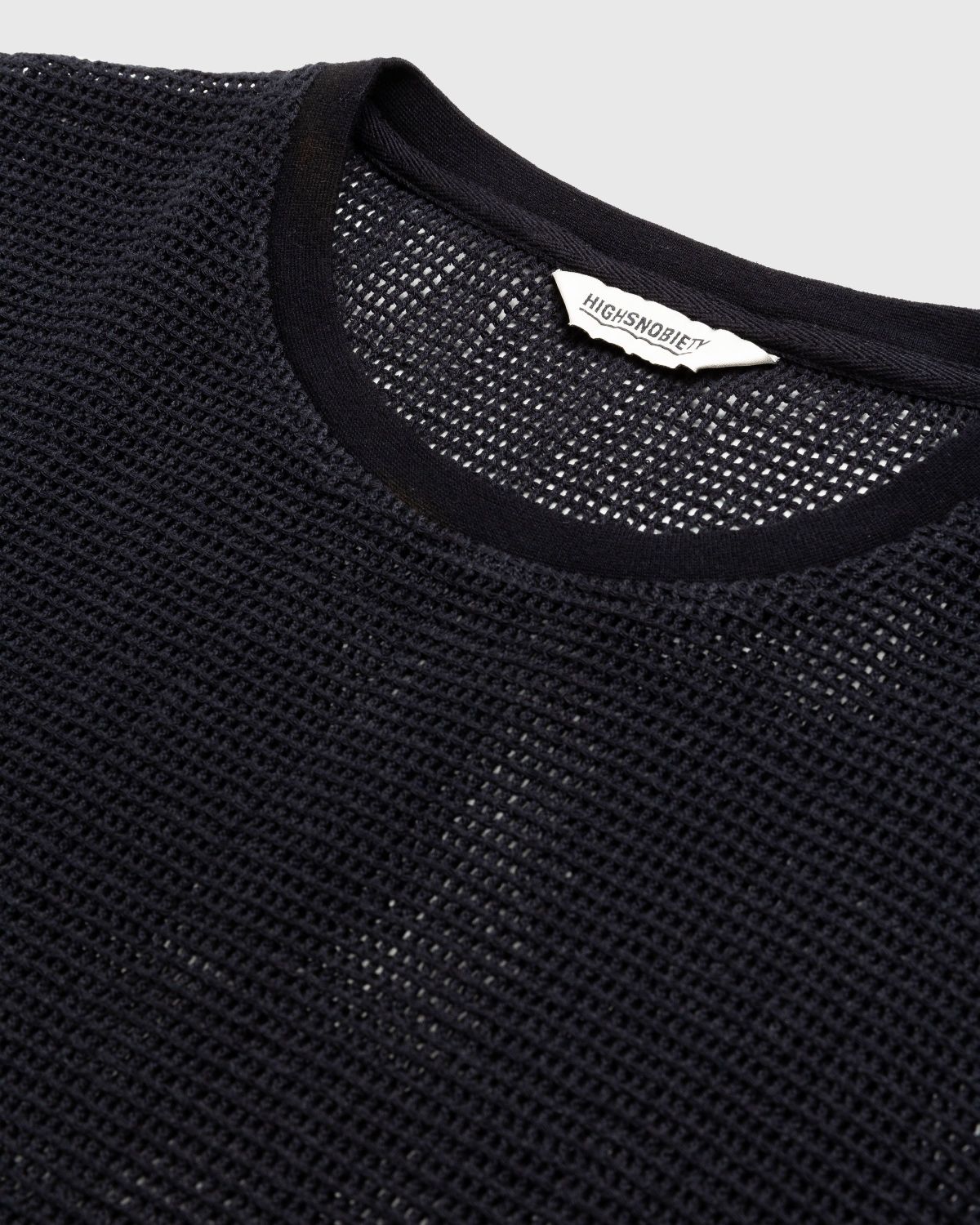 Highsnobiety – Cotton Mesh Knit T-Shirt Black - T-shirts - Black - Image 6