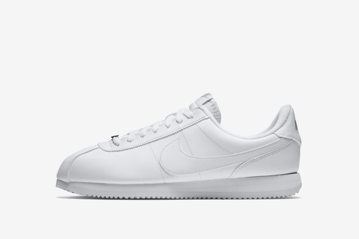white on white nike cortez