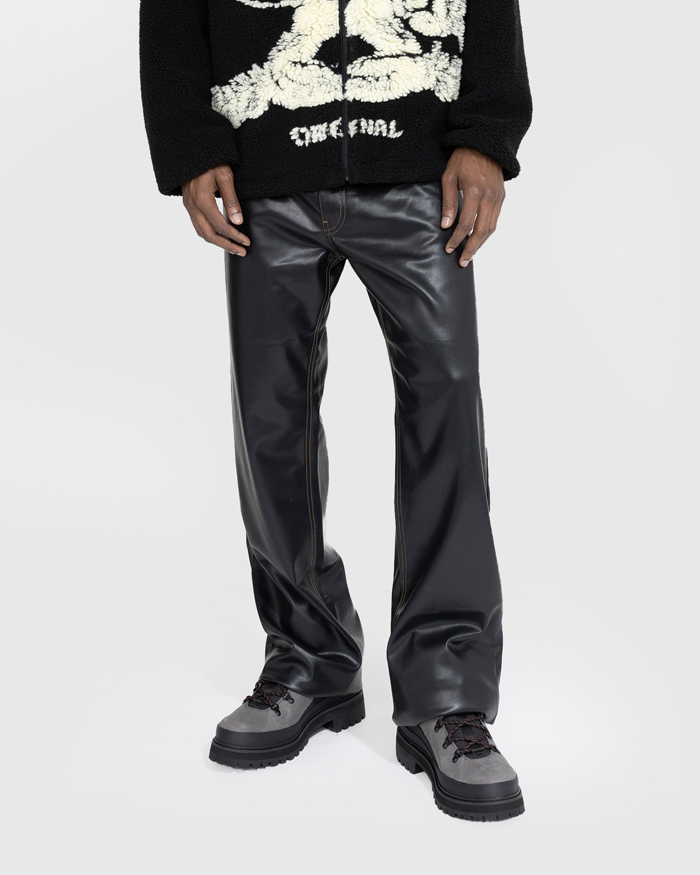 Y/Project – Y Belt Leather Pants Black - Pants - Black - Image 2